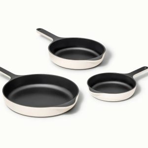 Enameled Cast Iron Skillet Trio