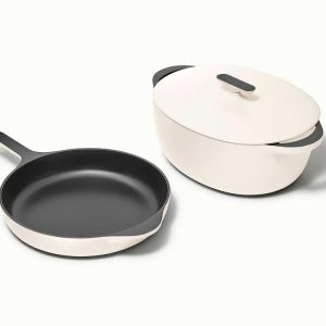 Large Enameled Cast Iron Duo